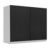 Armário de Cozinha Aéreo 80 cm 2 Portas Branco/Preto Glamy Madesa