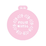 Stencil Redondo de Natal – Frase “Feliz Natal” – Ref. 4039 – 1 unidade – RR Cortadores – Rizzo