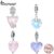 Bamoer 925 Silver Love Glass Stone Series Contas Penduradas Para Pulseiras BSC809