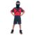 Fantasia de Ninja Vermelho Curta Infantil Com Gorro