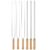 Kit Preparo Churrasco 6pcs Churrasqueira Espetos 65cm Simples e Duplo Cabo Madeira Mor