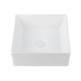 Cuba De Apoio Para Banheiro Quadrada Slim Louça Cerâmica 38 cm Larimar Pingoo – Branco