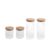 Kit 4 potes vidro herméticos para mantimentos canelado com tampa de bambu – Oikos