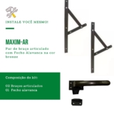 Kit Janela Maxim Ar – Braço 40cm – C/ Fecho – Em Bronze