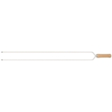 Espeto Duplo 85cm Mor Churrasco Aço Cromado Cabo Madeira