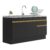 Balcão Cozinha com Rodapé Gabinete Pia 150 cm 3 Portas 1 Gaveta Veneza GB Multimóveis MP2115 Preto
