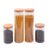 Kit Potes de Vidro Mantimentos 2000/1100ml C/ Tampa Bambu – 4pçs Oikos