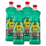 Kit com 4 Limpador Diluível Pinho Sol Limpeza Pesada Eucalipto 1L Cada