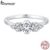 Bamoer 925 Anel Prata Moissanite D Cor VVS1 Corte Premium 4 Tamanhos Jóias De Moda Presente Para Meninas De Casamento