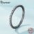BAMOER 925 Sterling Silver Zircon Black Ring Jóias Simples Presentes Para Mulheres SCR066