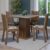 Conjunto Sala de Jantar Mesa Tampo de Madeira 4 Cadeiras Rustic/Cinza/Floral Hibiscos Samara Madesa