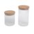 Kit 2 potes vidro herméticos para mantimentos canelado com tampa de bambu – Oikos