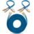 Kit 1 Cabo RCA 5 M + 2 Y Dupla Blindagem Cobre Azul Som