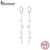 BAMOER 925 Sterling Silver Chain Tassel Brincos De Prata Design Simples Jóias De Moda Para Mulheres