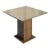 Mesa Madesa Quadrada Tampo de Vidro 5363 Rustic/Crema