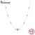 BAMOER 925 Sterling Silver Blue Devil Eye Necklace Jóias Guardiãs Design De Moda Presente Para Mulheres
