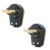 Kit 2 Plugues Machos 2P+T 20A 250V Preto 90? Prensa Cabo