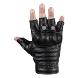Par Luvas Motociclista Meio Dedo Texx Liberty Couro Protecao