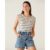 Regata Muscle Tee Feminina Listras Em Malha Fio Tinto