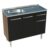 Balcão Gabinete com Pia Armário de Cozinha 3 Portas e 1 Gaveta 105cm Rustic/Preto Emilly Madesa