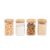 Kit 4 Potes de Vidro Mantimentos Quadrados 1100ml C/Tampa Bambu – Oikos