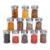 Kit 12 Porta temperos com tampa giratória inox e vidro 90ml – Mozcada