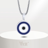 Colar Masculino Casual Da Marca Vnox , Aço Inoxidável Com Luz Completa E Corrosão , Pingente De Olho Do Diabo , Joias Ma