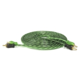 Cabo RCA 5 Metros Serie 200 PRO Blindado Injetado Verde 4mm Som Automotivo Slim Caixa Bob Flexível Paredão Cortes De Pressão