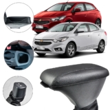 Apoio De Braço Onix Plus/ Hatch 2021/2023 Tecido Cinza