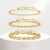 Vnox 18K Gold Rugby Bead Chain Bracelet Para Mulheres , 2MM/3MM/5MM Bracelete De Aço Inoxidável Link