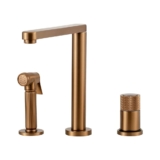 Torneira Para Cozinha Gourmet Misturador Monocomando Com Desviador Jucá Pingoo – Dourado Rose