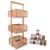 Kit com organizador multiuso ripado 3 andares e 10 potes de vidro com tampa de bambu 250ml- Oikos