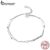 Pulseira Bamoer 925 Silver Sterling Ajustável Geometria Simples Moda Jóias Para Mulheres