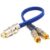 Cabo Y RCA 1 Femea e 2 Machos Azul Blindado TechOne 5mm