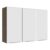Armário Aéreo 120 cm 3 Portas Rustic/Branco Veludo Lux Madesa