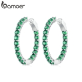 Bamoer Clipes De Orelha De Luxo Totalmente Incrustados 5 Cores Jóias De Moda Para Mulheres Presentes