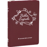 Bíblia Sagrada RC | Letra Grande | Zíper | Vermelho Flores