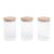 Kit 3 potes vidro canelado com tampa de bambu 800ml – Oikos