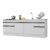 Kit 2 Balcões c/ Rodapé Gabinete Pia 150cm e Cooktop 70cm Veneza Multimóveis MP2108.964 Branco/Preto