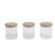 Kit 3 potes vidro canelado com tampa de bambu 500ml – Oikos