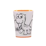 Copo para Colorir Color Cup Dinossauro – Laranja 10cm – 01 unidade – Rizzo Embalagens