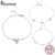 Pulseira Bamoer 925 Silver Sterling Jóias De Moda Com Flores Ajustáveis Para Mulheres