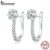 Bamoer 925 Prata Esterlina Octógono Simples Brincos De Luxo Leve Moda Jóias Para Mulheres BSE856