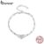 BAMOER 925 Sterling Silver Heart Charm Pulseira De Prata Dupla Camada Fashion Jewelry Gifts for Women