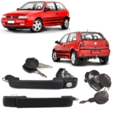 Par de Macaneta Externa Porta Dianteira Gol G2 Bola 94 a 01 + Macaneta Externa Porta  Fechadura Gol G2 Perfil Valeo Vw