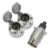 Kit Tomada Engate Reboque 1x Macho + 2x Fêmea 6 Polos Completo Alumínio Cromado Carretinha Carreta