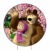 Capa de Painel Masha e o Urso Festa Tecido Sublimado 1,50×1,50m E 50X50CM