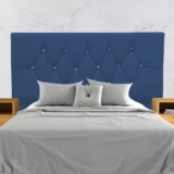 Cabeceira Estofada Cama Box Casal 140 Cm Suede Nina Cor:azul Marinho