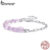 Pulseira De Prata Esterlina 925 Bamoer Lucky Ametista Design Joias Presente Feminino