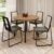 Conjunto Sala de Jantar 4 Cadeiras Varese Carraro Nogal e Preto